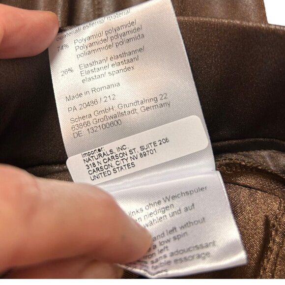 Raffaello Rossi Candy Jogger Drawstring Pants Brown Size 32 (0, XS) Faux Leather - Picture 9 of 9